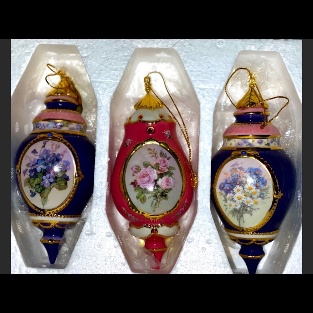 Lena Liu Forever Flowers Ornaments 1999